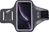 Geschikt voor iPhone Xr hardloop telefoonhouder – armband - sportband - van stof - Zwart