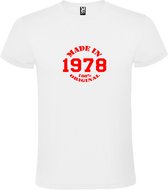 T-Shirt Wit avec Image « Made in 1978 / 100% Original » Rouge Taille XXXXXL