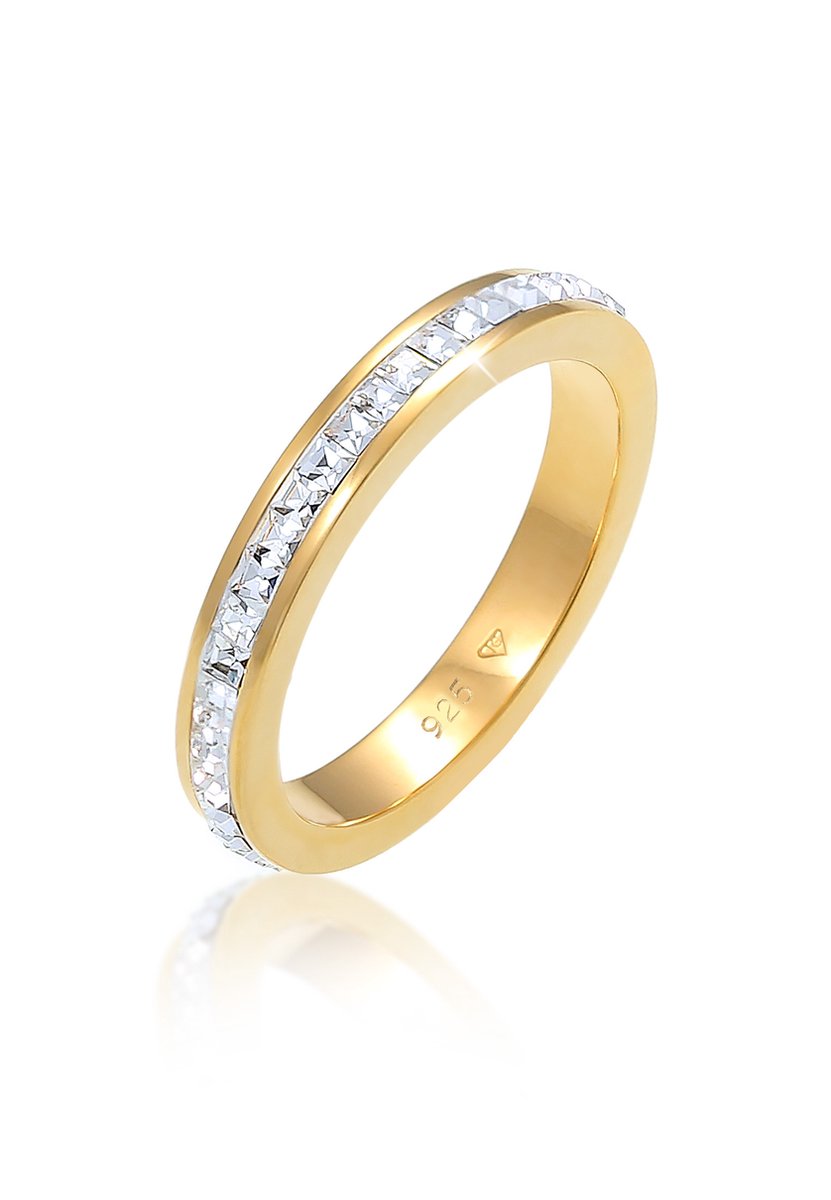 Elli PREMIUM - Ring - Dames Elegant Basic met Kristallen in 925 Sterling Zilver - Dames