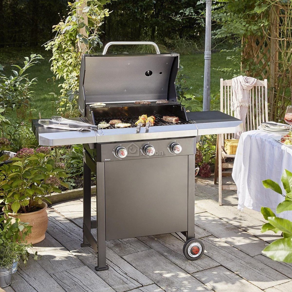 GasBBQ Landmann Trexon PTS 3.1 Zwart - 4 branders - Inclusief gasslang - Gas bbq barbecue – foto 7