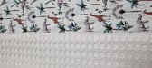 Luiermandje groot - 30 x 21 cm - wit - voering van witte katoen met gekleurde junglemotief