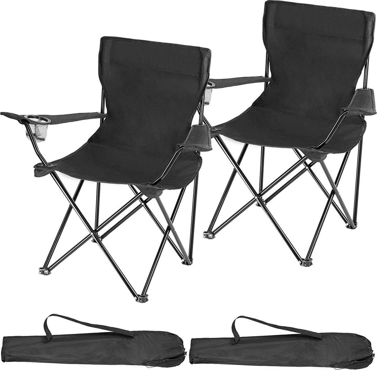 Dubbele Campingstoel Klapstoel Met Bekerhouder En Vak Voor Koelelement Armsteun Oxford~0v43317n21g01