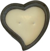 Hartvormige kaars - bloempot - beton - Valentijn - hart - cadeau - Surprise me kaars - verborgen boodschap - kn candles - valentijn - valentijnsdag -Valentijnscadeau - liefde - amour 250 ml