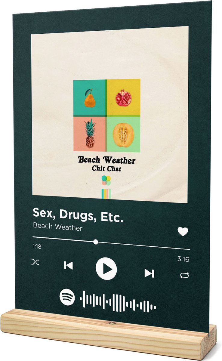 Songr Spotify Muziek Bordje - Sex, Drugs, Etc. - Beach Weather - 20x30 -  Groen -... | bol