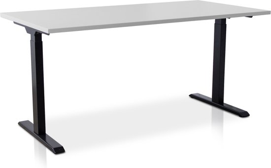 Zit-sta bureau snelslinger verstelbaar - MRC FAST FLEX | 160 x 80 cm | frame zwart - blad grijs