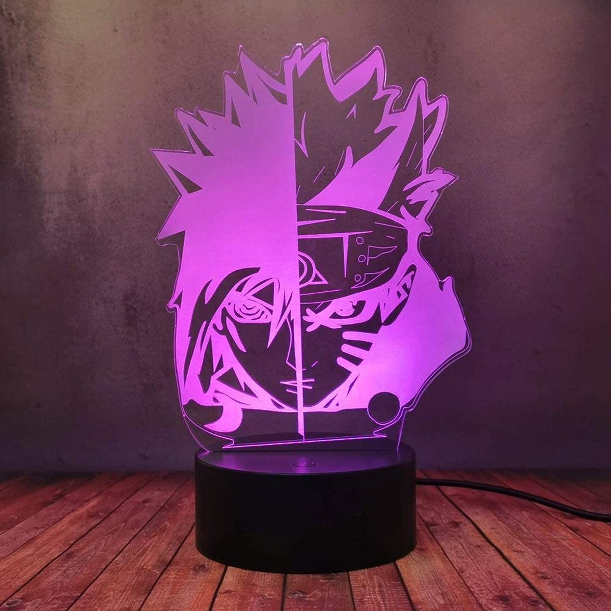 Flightmode- Itachi & Sasuke 3D Lamp, 16 Kleuren Bureaulamp 3D Nachtlampje Uzumaki Uchiha Sasuke Bureaulamp Japanse Anime Slaapkamer Decoratie Verjaardagscadeau
