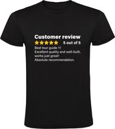 Customer review tour guide Heren T-shirt | reisgids | beoordeling | vakantie | humor | grappig | Zwart
