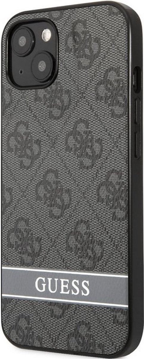 Guess 4G Printed Stripe Back Case - Geschikt voor Apple iPhone 13 (6.1") - Grijs