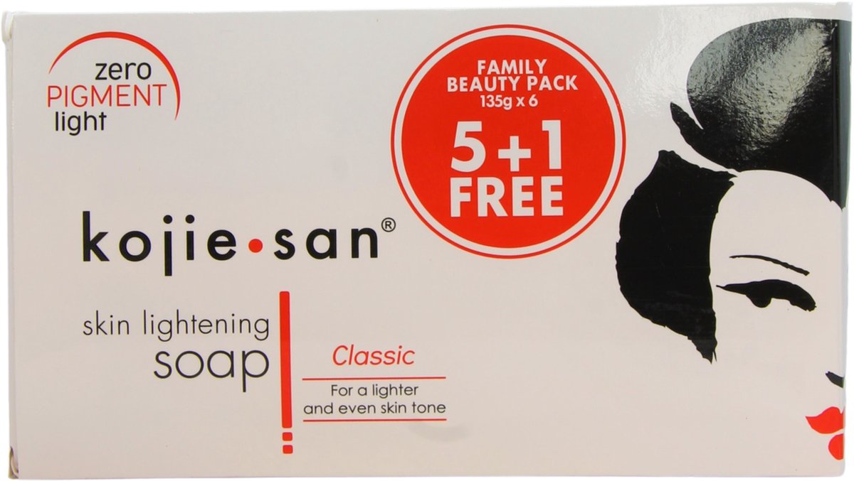 Kojie San skin lightening zeep 5 + 1 gratis (6 x 135 gram)