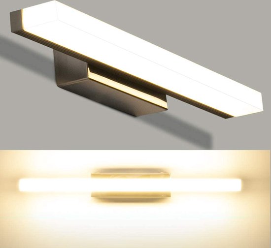 OOWOLF 12 W 43.5 cm bath mirror lamps - 4000 K LED bathroom lamp wall over IP44 mirror for dressing table cabinet