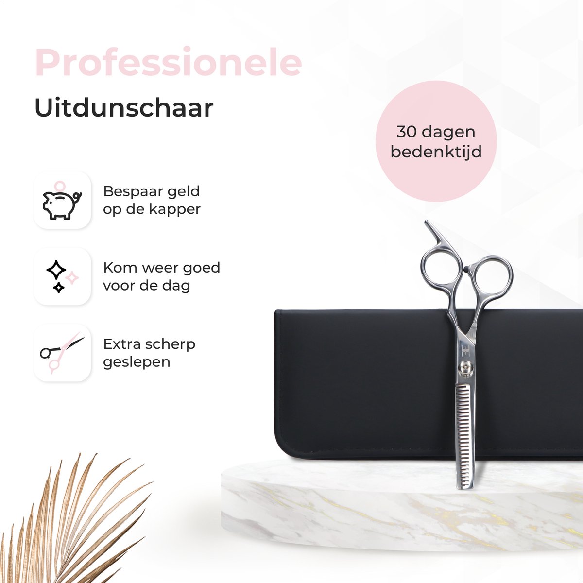 3BMT - Coupeschaar - Uitdunschaar - Schaar met Getand snijblad voor Uitdunnen van het haar
