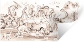 Muursticker kinderkamer - Kinder decoratie - Dinosaurus - Bus - Kinderen - Dieren - Bomen - Muursticker - Decoratie voor kinderkamers - 40x20 cm - Zelfklevend behangpapier - Stickerfolie