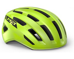 MET Miles Fietshelm Mannen & Vrouwen – Fietshelm Stadsfiets Volwassenen – E-Bike – Trekking – Maat M/L (58-61cm) – Fluor Yellow Glossy (Geel)