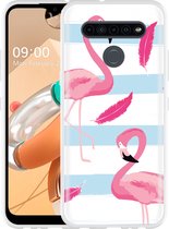 LG K41S Hoesje Flamingo Feathers - Designed by Cazy