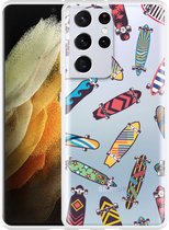 Hoesje Geschikt voor Samsung Galaxy S21 Ultra Skateboards