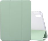 Mobigear Tablethoes geschikt voor Apple iPad 10 (2022) Hoes | Mobigear Tri-Fold Gel Bookcase + Stylus Houder - Groen