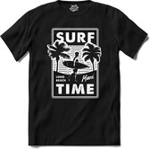Surf Time | Surfen - Surf - Surfboard - T-Shirt - Unisex - Zwart - Maat XL