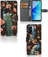 Telefoonhoesje OPPO A77 5G | A57 5G Flipcase Cover Pauw met Bloemen