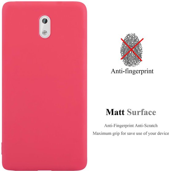 Coque Cadorabo pour Nokia 3 2017 en ROUGE CANDY - Coque de protection en silicone TPU souple