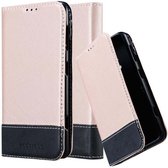 Cadorabo Hoesje voor Nokia Lumia 625 in ROSE GOUD ZWART - Beschermhoes met magnetische sluiting, standfunctie en kaartvakje Book Case Cover Etui