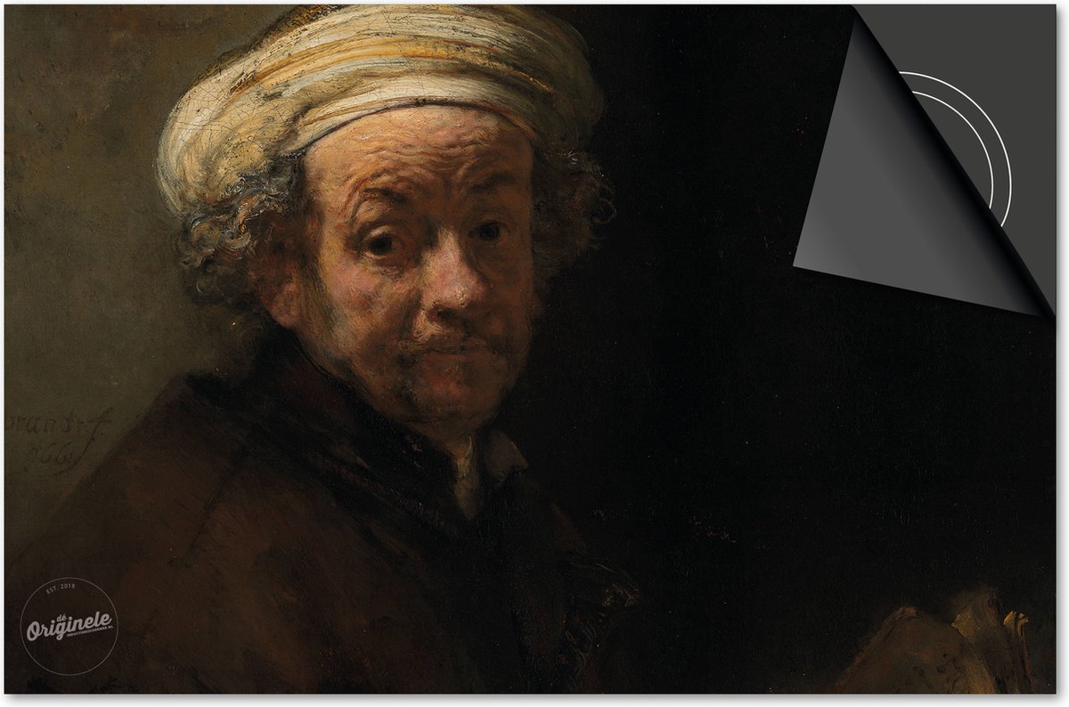 Inductie beschermer 77x51 - afdekplaat inductie mat - Dietrix Kookplaat beschermer - Exclusief - Oude Meesters - Rembrandt van Rijn Zelfportret