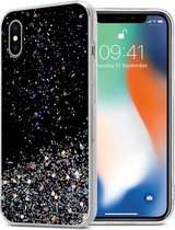 Cadorabo Hoesje geschikt voor Apple iPhone XS MAX in Zwart met Glitter - Beschermhoes van flexibel TPU silicone met fonkelende glitters Case Cover Etui