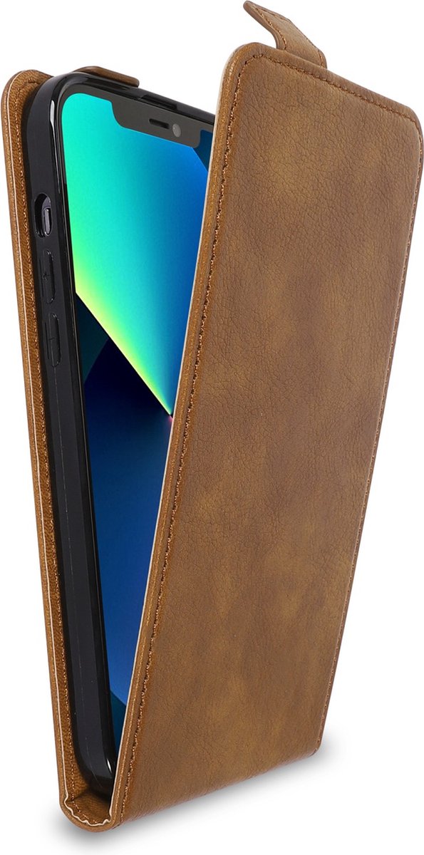 Cadorabo Hoesje geschikt voor Apple iPhone 13 MINI in CACAO BRUIN - Beschermhoes Case Cover in flip-design, gemaakt van glad kunstleder