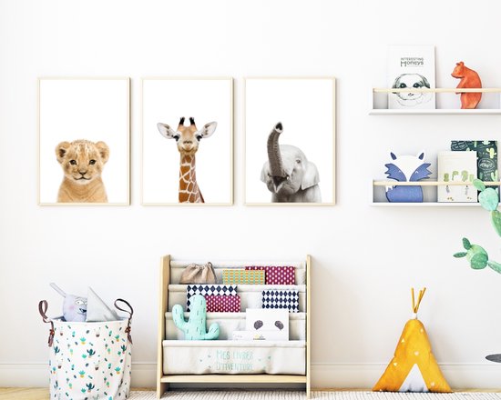 No Filter - Affiches Bébé Animaux - 6 pièces - 30x40 cm (A3) - Ensemble d'affiches - Affiches chambre Chambre de bébé/ chambre d'enfant - décoration murale