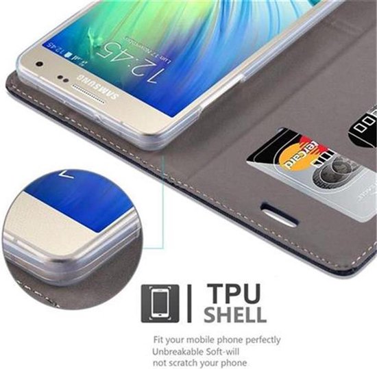 Coque Cadorabo pour Samsung Galaxy A5 2015 en MARRON BLEU FONCÉ - Coque de protection avec fermeture magnétique