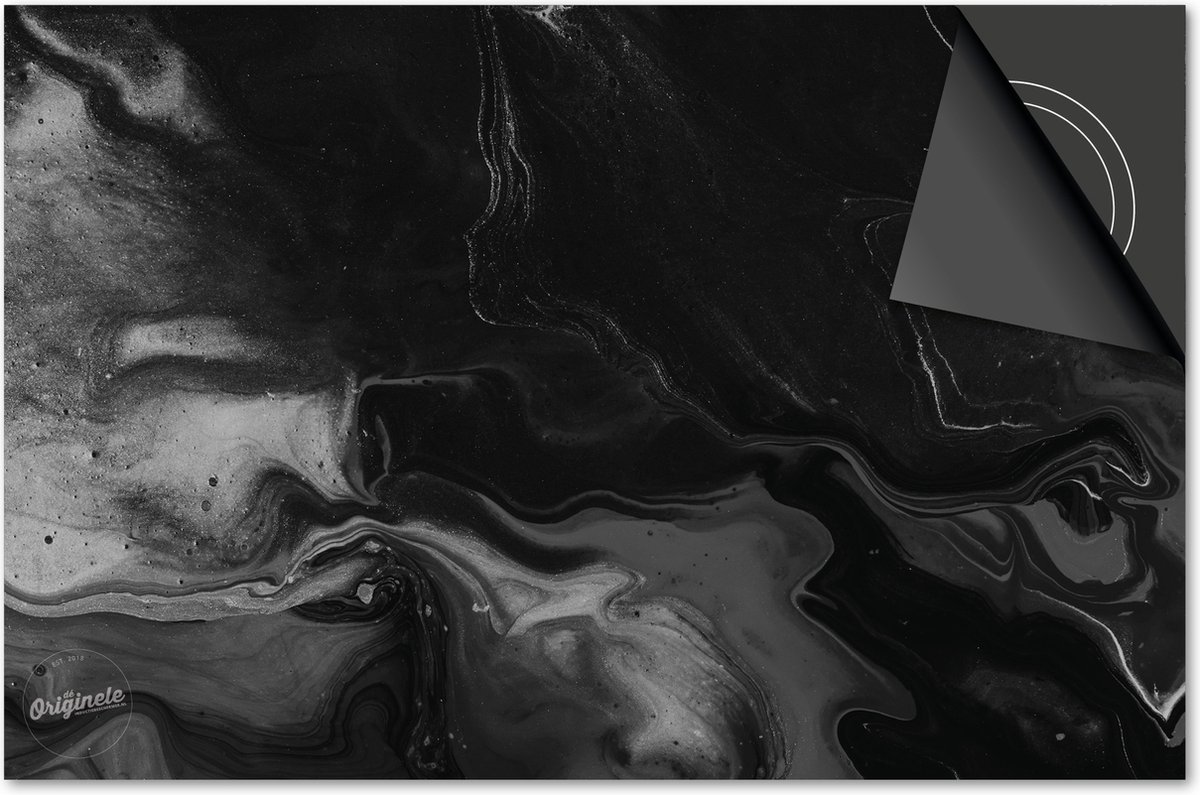 Inductie beschermer 59x52 - afdekplaat inductie mat - Dietrix Kookplaat beschermer - Exclusief - Marmer - Grijs Paint