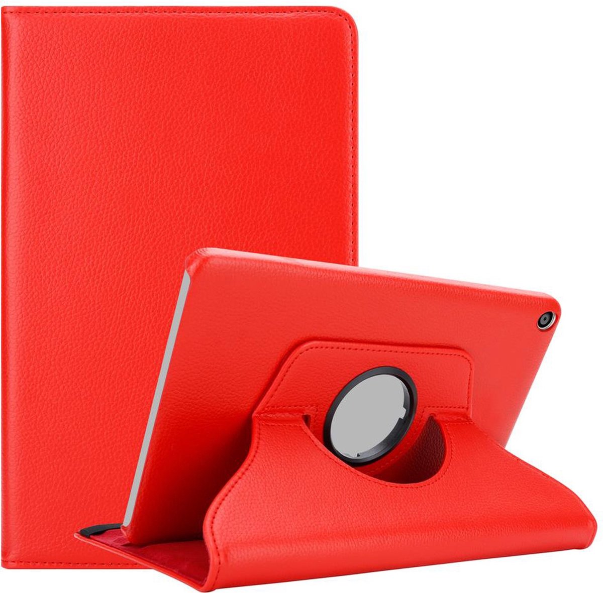 Cadorabo Tablet Hoesje voor Huawei MediaPad T3 8 (8.0 inch) in KLAPROOS ROOD - Beschermhoes ZONDER auto Wake Up, met stand functie en elastische band sluiting Book Case Cover Etui
