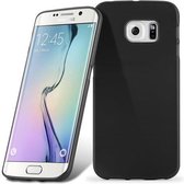 Cadorabo Hoesje geschikt voor Samsung Galaxy S6 EDGE in ZWART - Beschermhoes van flexibel TPU silicone Case Cover in Brushed design