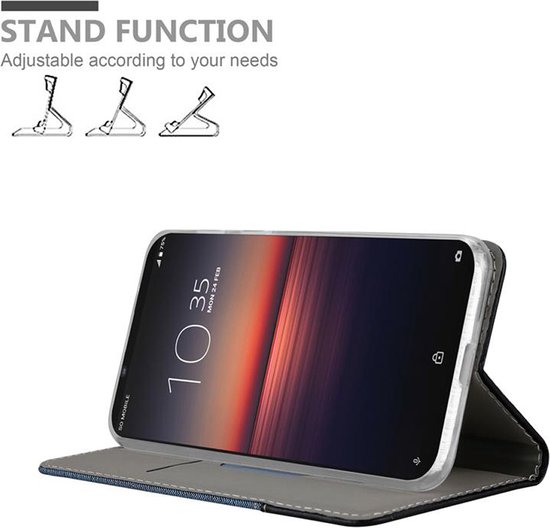 Étui Cadorabo pour Sony Xperia 1 II en BLEU FONCÉ NOIR - Étui de protection avec fermeture magnétique