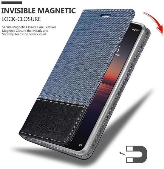 Étui Cadorabo pour Sony Xperia 1 II en BLEU FONCÉ NOIR - Étui de protection avec fermeture magnétique