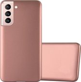 Cadorabo Hoesje geschikt voor Samsung Galaxy S21 5G in METALLIC ROSE GOUD - Beschermhoes gemaakt van flexibel TPU silicone Case Cover