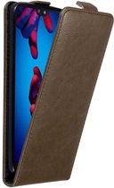 Cadorabo Hoesje geschikt voor Huawei P20 in KOFFIE BRUIN - Beschermhoes in flip design Case Cover met magnetische sluiting