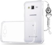Cadorabo Hoesje geschikt voor Samsung Galaxy J5 2015 in VOLLEDIG TRANSPARANT - Small Waist Beschermhoes van flexibel TPU Case Cover silicone met lus