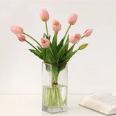 Real Touch Tulips - Ligth Pink - Real Touch Tulpen - Licht Roze - Tulpen - Kunstbloemen - Kunst Tulpen - Kunst Boeket - Tulp - 40 CM - Zijden Bloemen - Latex Bloem - Bruiloft - Voorjaar - Lente