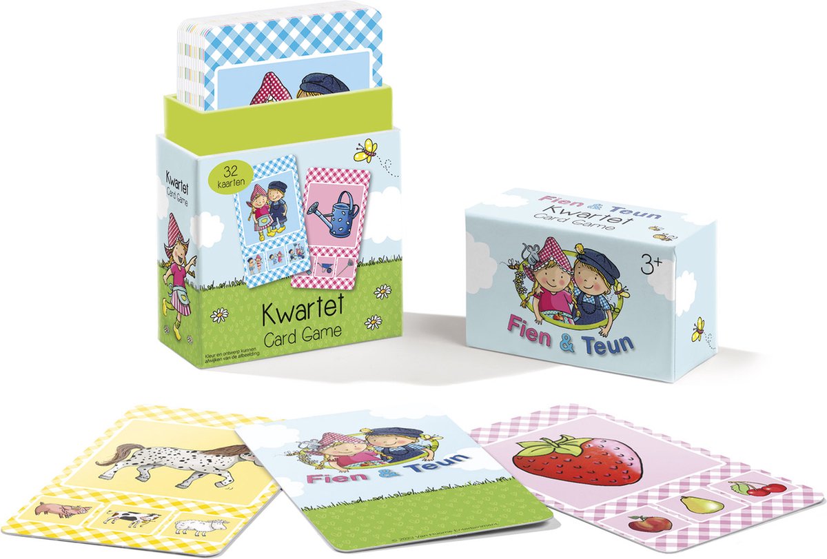 Fien & Teun kwartet - boerderij thema, educatief spel cadeautip - 32 kaarten, 8 kwartetten - vanaf 3 jaar - Bambolino Toys — afbeelding 4