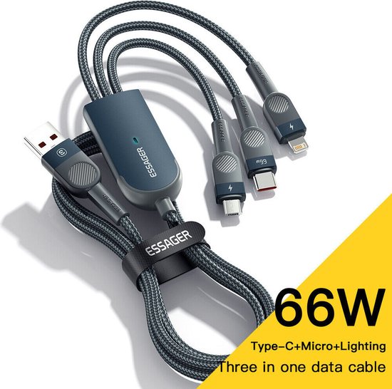 Câble de recharge USB-C vers USB-C ESSAGER - Longueur 2m