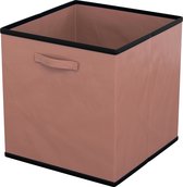 Intirilife 6x opvouwbare stoffen opbergbox in bruin - 26,7 x 26,7 x 28 cm - Multifunctionele opbergbox om te combineren met kasten of planken