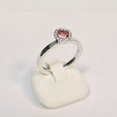 Witgouden ring R&C - WG14 Nous - 18 karaat - diamant - roze toermalijn - uitverkoop Juwelier Verlinden St. Hubert - van 1215,= voor €785,=