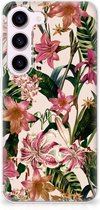 Telefoon Hoesje Geschikt voor Samsung Galaxy S23 Leuk TPU Back Case Bloemen