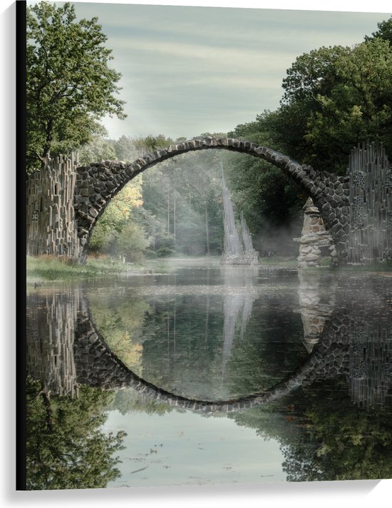 WallClassics - Toile - Pont dans le parc des azalées et des rhododendrons de Kromlau, Allemagne - 75x100 cm Photo sur toile (Décoration murale sur toile)