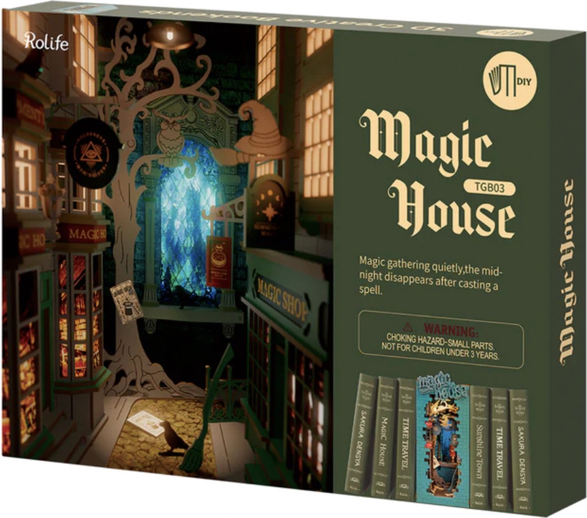 Rolife Book Nook Kit Magic House Puzzle 3D Maquette en Bois à