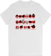Grappig Heren en Dames T Shirt Met Moderne Leesplank Design - Wit - XL