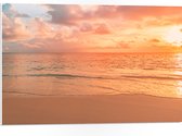 PVC Schuimplaat - Oceaan met Prachtige Zonsondergang en Brede Horizon - 75x50 cm Foto op PVC Schuimplaat (Met Ophangsysteem)