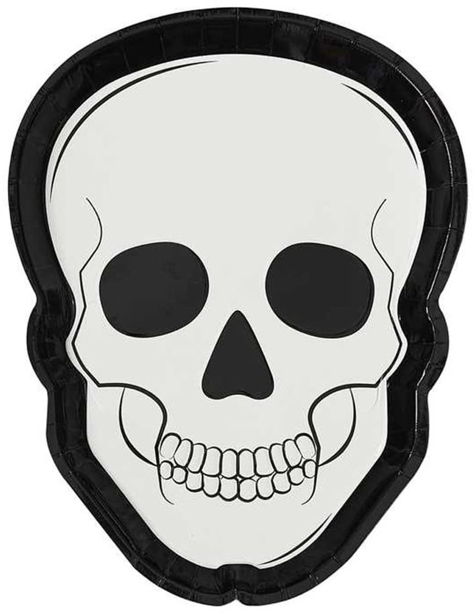 Ginger Ray - Ginger Ray - Wegwerpbordjes Doodshoofd Halloween - 8 stuks