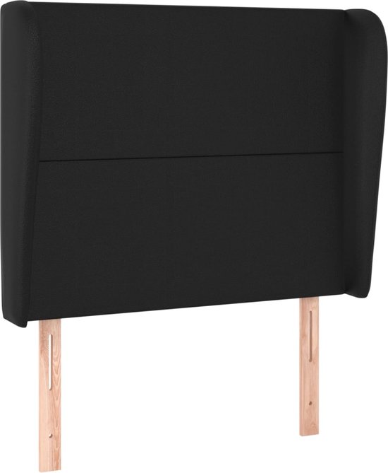 Hoofdbordkussen 120 cm kunstleer zwart en wit