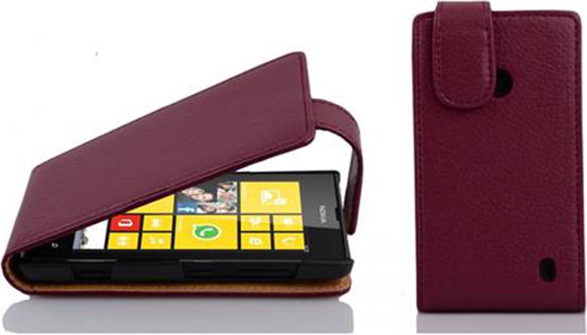 Cadorabo Hoesje geschikt voor Nokia Lumia 520 / 521 in BORDEAUX PAARS - Beschermhoes in flip-design Case Cover van getextureerd imitatieleer